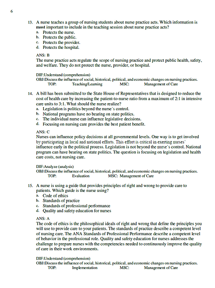 Test Bank for Fundamentals of Nursing 11th Latest Version
