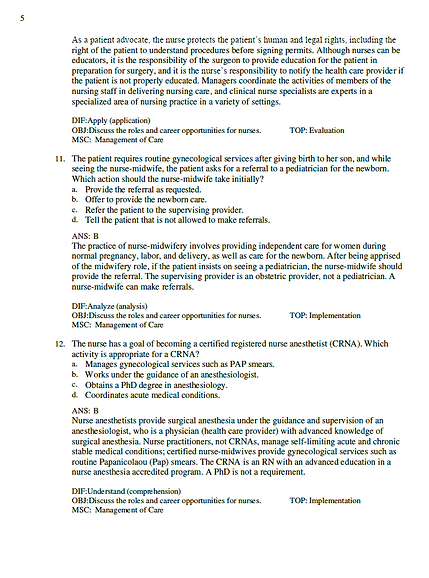 Test Bank for Fundamentals of Nursing 11th Latest Version
