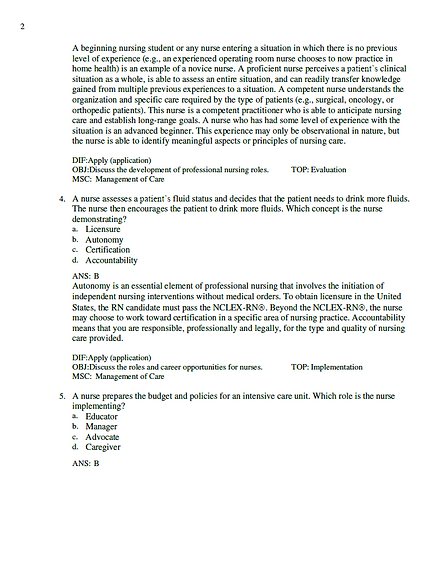 Test Bank for Fundamentals of Nursing 11th Latest Version