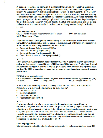Test Bank for Fundamentals of Nursing 11th Latest Version